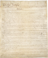 The first page of the United States Constitution