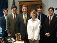 Congressional interns Jake McMillan, Whitt Steineker, Malinda Booty, Derrick Dennis and Aaron Latham interned with Congressman Rogers in 2004