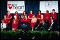 Laura Bush addresses a Heart Truth event at St Vincent's Hpspital in Jacksonville, Fla., July 15, 2004.  White House photo by Joyce Naltchayan