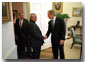 President George W. Bush welcomes Prime Minister Vajpayee of India to the Oval Office Friday, November 9. White House photo by Eric Draper.