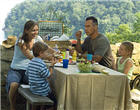 Family at picnic table