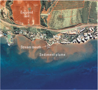 photo showing soil runoff on Maui, Hawaii