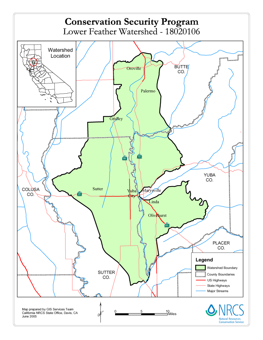 Map of the Lower Feather Watershed