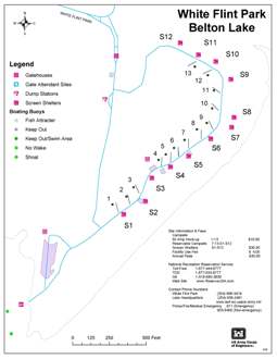 White Flint campground map click for larger/printable image