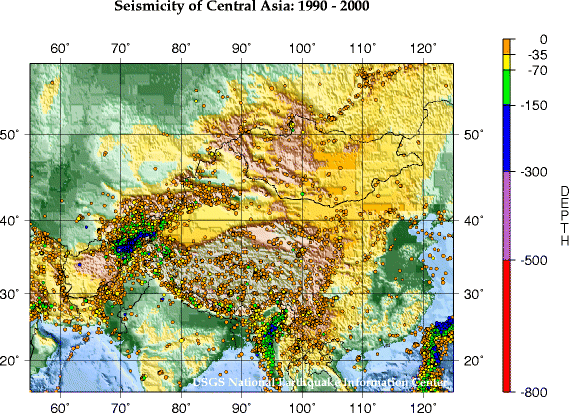 Seismicity of Central Asia