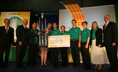 DOE National Science Bowl®  champion State College Area High School is presented with the winner's trophy