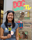 Yoshiko, an Education Department intern, created a “television set” for Dog Wild TV to help visitors understand the story of Owney the dog. Summer 2008. 