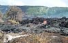 Sluggish lava flow on Pulama pali, Kilauea Volcano, Hawai`i