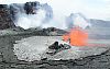 Lava drains back into the East Pond Vent, Pu`u `O`o, Hawai'i