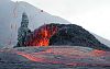 Lava spattering from the west vent in West Gap Pit of Pu`u `O`o, Hawai'i