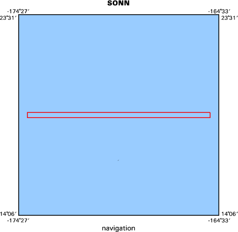 SONN map of where navigation equipment operated