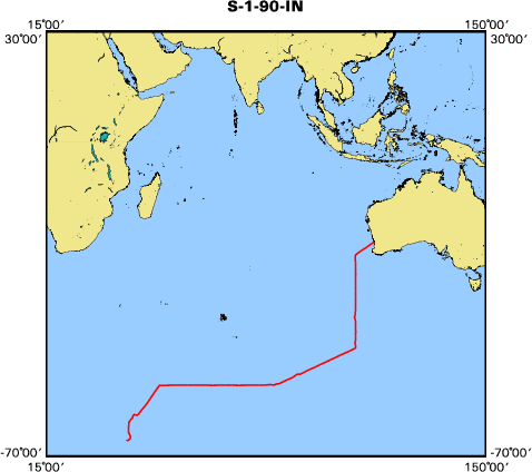 S-1-90-IN map of where navigation equipment operated