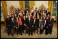 President George W. Bush poses with members of the Brown University Women's Rowing Team Wednesday, Nov. 12, 2008, during a photo opportunity with 2008 NCAA Sports Champions at the White House. White House photo by Eric Draper