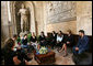 Mrs. Laura Bush speaks with students at the American Study Center Friday, June 13, 2008, at the Mattei Palace in Rome. White House photo by Shealah Craighead