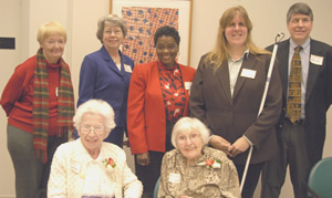 Daisy Murphy and Maud Lepley with guests.