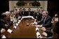 President George W. Bush meets with 25 Iraqi Fulbright Scholars in the Roosevelt Room Tuesday, Feb. 3, 2004. Reestablished in October of 2003, the Fulbright Program offers its scholarship recipients the opportunity to study at American universities. White House photo by Paul Morse.