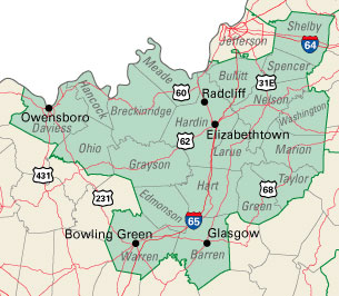 map of Kentucky's 2nd Congressional District