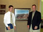 Mike and Mountain Home Senior Andy Hartman, who is the winner of the this year's Congressional Art Contest with his picture "Mystic Canyon."