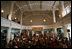 Mrs. Laura Bush arrives Wednesday, June 6, 2007, at the Schwerin City Library in Schwerin, Germany, where she delivered remarks and participated in a ribbon-cutting at the opening of America@Your Library.