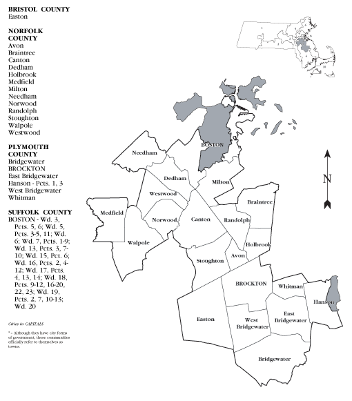 Map of 9th District of Massachusetts