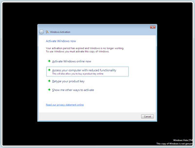 Step 6. For customers with Windows Vista without SP1