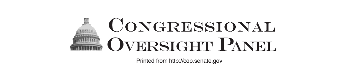 Congressional Oversight Panel; Printed from http://cop.senate.gov.