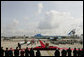 Air Force One arrives at the red carpet arrival ceremonies Wednesday at Ben Gurion International Airport in Tel Aviv, where President George W. Bush began the first of his eight-day, Mideast visit. White House photo by Chris Greenberg