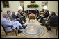 President George W. Bush meets with the bicameral and bipartisan members of Congress Tuesday, July 12, 2005, in the Oval Office of the White House. White House photo by Eric Draper