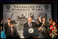 Vice President Dick Cheney is welcomed by members of the Veterans of Foreign Wars of the U.S., Monday, August 28, 2006, at the VFW's annual convention in Reno, Nevada. White House photo by David Bohrer