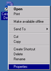 New Cataloger's Desktop program item PROPERTIES