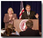 Photo of President Bush speaking to National Newspaper Association.