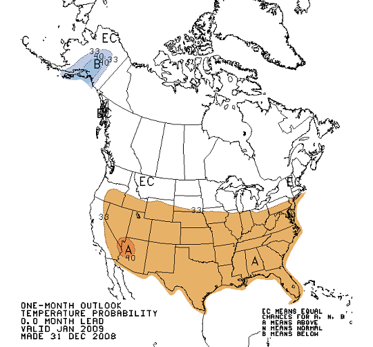 Latest 30 Day Temperature Outlook