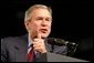 President George W. Bush speaks at the Louisiana Welcome in the Hirsch Coliseum at the State Fairgrounds of Louisiana in Shreveport, Dec. 3.  White House photo by Eric Draper