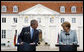 President George W. Bush and Germany's Chancellor Angela Merkel are seen together during a joint press availability Wednesday, June 11, 2008, at Schloss Meseberg in Meseberg, Germany. White House photo by Eric Draper