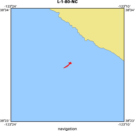 L-1-80-NC map of where bathymetry equipment operated