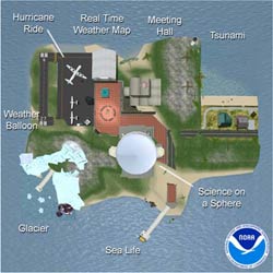 Map of NOAA Meteora Virtal Island