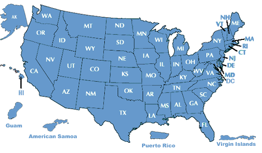 map of United States