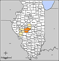 Map of Declared Counties for Disaster 1633