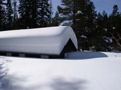 Deep snow at visitor center.