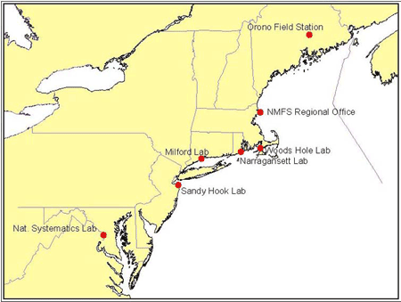 Map of lab locations