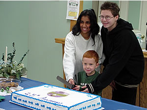 Cake-cutting ceremony at the Upper Delaware's 25th Anniversary Program.