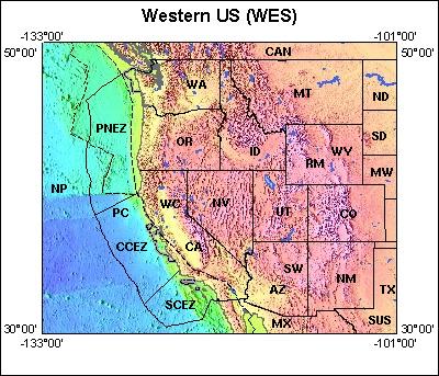 Map of Atlas area: wes