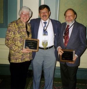 President Doug Weiner presented the Distinguished Service Award to Susan Flader and the Distinguished Scholar Award to Donald Worster in 2004.