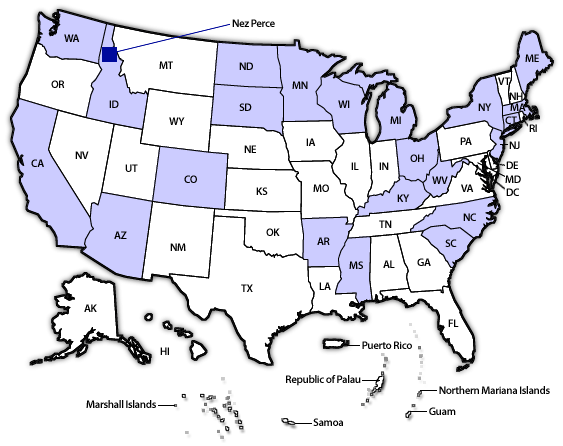 U.S. State, Territorial, and Local Agencies and Tribal Governments funded for Coordinated School Health Programs (CSHPs)