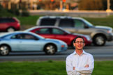 Kent Hymel's research shows that, in addition to slowing workers' commutes, crowded roads stifle job growth (photo by Daniel A. Anderson, University Communications)