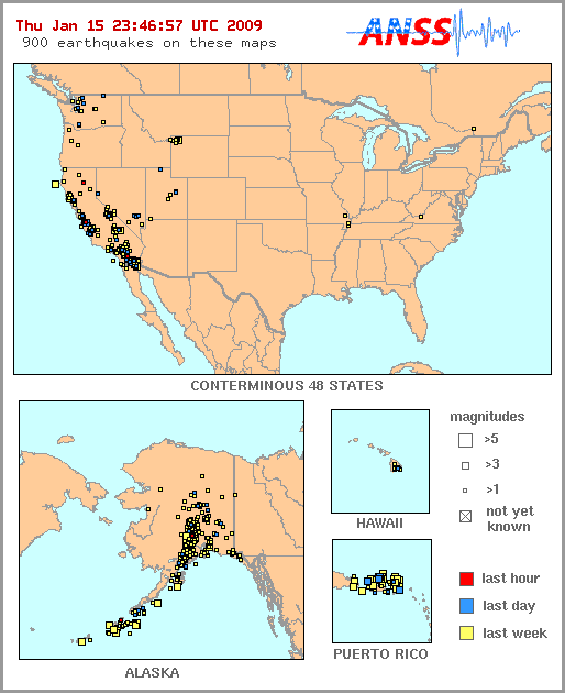 USA Recent Earthquake Map