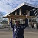 [A reviewing stand near the White House, shown under construction last month, is part of Washington's preparations for the Obama inauguration.]