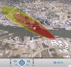 aerial photo of red and yellow Virtual Alabama Plume 