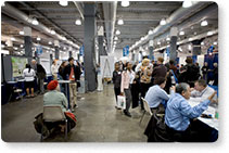 A view down the Poster Display Hall [Photograph by Michael J. Colella, colellaphoto.com]