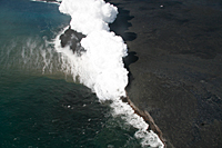 A delta collapse occurred sometime since yesterday afternoon (November 5) and this morning. The small delta that had been growing at the Waikupanaha entry, shown in last week's photos, is completely missing today. Unusual seismicity in the area last night between about 11:05 pm and 11:15 pm give a tentative timing of the collapse. 